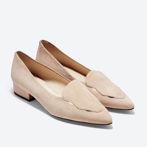 Cole Haan nude suede skimmer flats